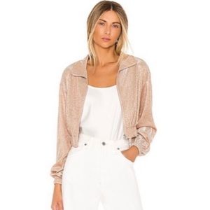 Superdown XS shimmer bomber jacket
